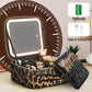Makeup Travel Train Case with Mirror LED Light 3 Adjustable Brightness Cosmetic Bag Portable Storage Adjustable Partition Waterproof Makeup Brushes Makeup Jewelry Gift for Women