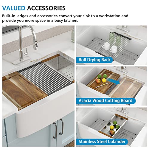33 White Farm Sink Workstation