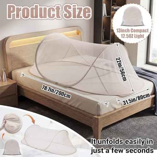 1 Pcs Mosquito Netting for Camping Bed 78 * 31 * 22 Inch