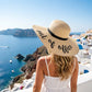 Big Straw Sun Hats for Women Floppy Foldable Roll up Beach Cap Sun Hat UPF 50+ Vacation Honeymoon Embroidered Hat