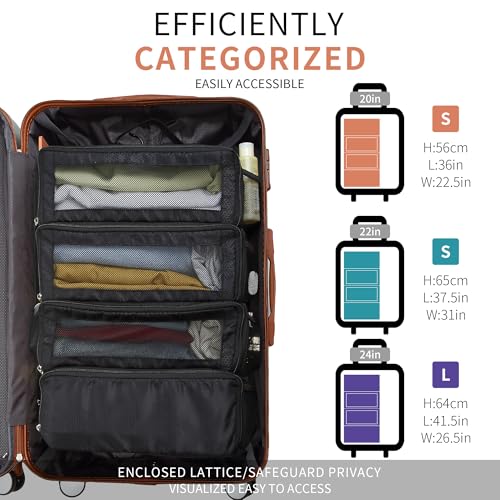 Suitcase Organizer Travel Bags Organizer for Luggage Compression Hanging Packing Cubes for Travel Carry on Closet (8.2894 Ounce)