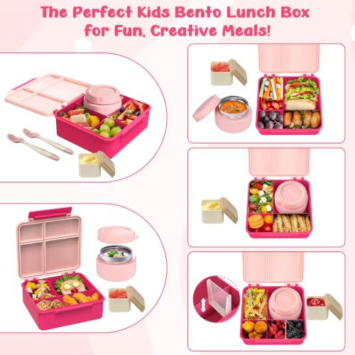 Lunch Box Kids with Thermo Insulated Lunch Bag for School (8 Count)