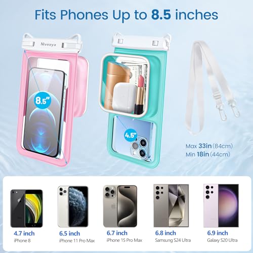 Floatable Floating Waterproof Phone Pouch 2 Pack (2 Count)