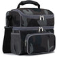 Double Layer Cooler Insulated Lunch Bag Adult Lunch Box Large Tote Bag for Men (Black#Camo)