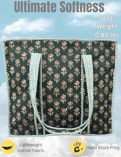 100% Cotton Quilted Tote Bag For Women