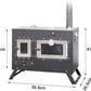 Large Outdoor Camping Cooking Stove with Oven Portable Hot Tent Stove with Pellet Bin Burner Chimney