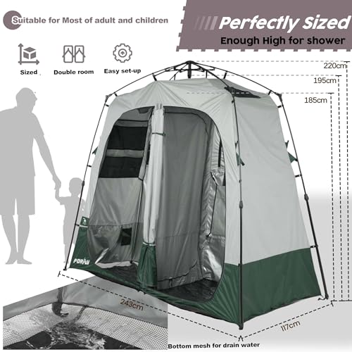 Portable Camping Shower Tent Deluxe Changing Room Easy Set Up Privacy Shelter