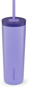 LifeStraw Go Series Tumbler – Double Wall Insulated Stainless Steel Water Filter, Thistle Purple, Designed for Everyday Use, Removes Bacteria, Parasites, Microplastics, and Improves Taste