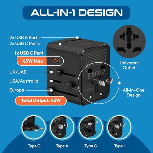 8 in 1 Universal Travel Adapter 45W