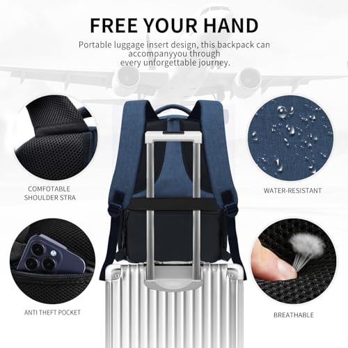 Blue Backpack for Men Women