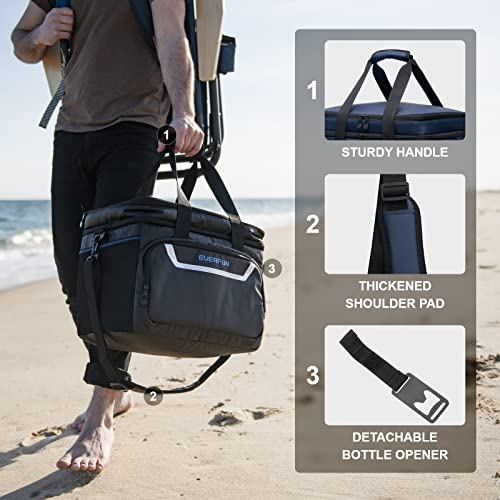 Large Soft Cooler Bag Insulated Cooler 48 Can Dual Compartments Collapsible Waterproof Leak (48 Count)