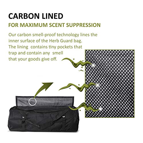 XXL Extra Large Backpack Odor Smell Proof Duffel Bag with Carbon Lining Water Resistant Luggage Smell Absorbing Bag Odor Absorbent for Hydroponics Use