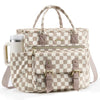 Checkered Lunch Bag Women (Checkerboard Print-Beige / 15L)