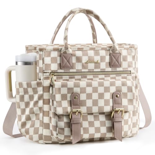 Checkered Lunch Bag Women (Checkerboard Print-Beige / 15L)