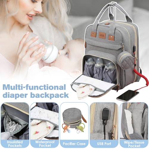 Large Diaper Bag Backpack with Changing Station