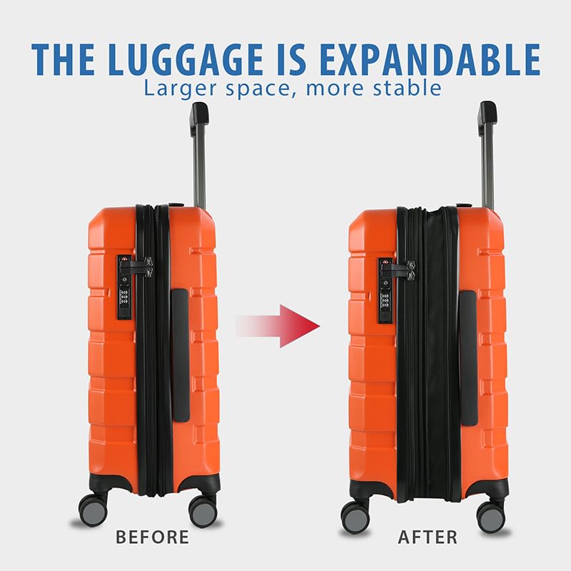 Hardside Expandable Carry On Luggage with Spinner Wheels & Built