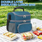 Double Layer Cooler Insulated Lunch Bag Adult Lunch Box Large Tote Bag for Men (Lake Blue)