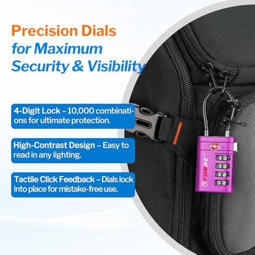 Open Alert Indicator TSA Approved Luggage Locks 4 Digit Combination TSA Travel Locks with TSA008 (2 Count)
