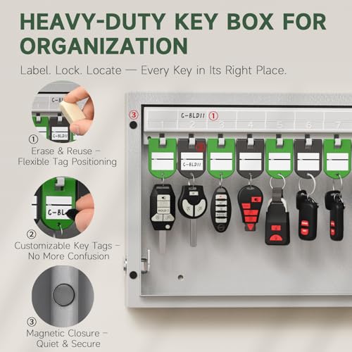 16 Key Lock Box Smart Key Organier Cabinet with Keypad & App for Office