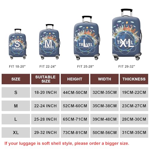 Travel Luggage Cover Suitcase Cover Protector Skins 18