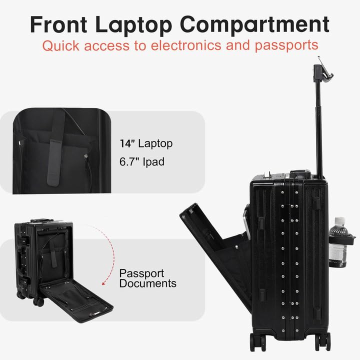 Zipperless 20 Inch Carry On Luggage