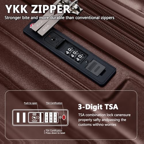 20in Carry On Luggage with Cup Holder and USB Port