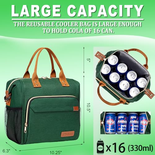 Insulated Lunch Bag Adult Lunch Box for Women for Work Leakproof Soft Cooler for Beach Travel Picnic