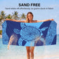 2 Pack Microfiber Beach Towels Oversized 71x32 Blue Turtle (2 Count)