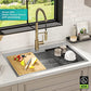 KWT310-33/5.5 Kore ADA Workstation 33-inch Drop-In Topmount 16 Gauge Stainless Steel Single Bowl Kitchen Sink with Accessories, 33 Inch