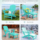 2 Pcs HDPE Folding Adjustable Adirondack Chair with Ottoman (2 Count)