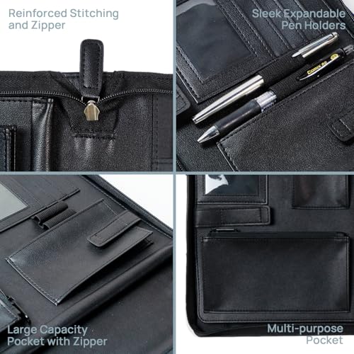 PU Leather Padfolio Portfolio with Handle