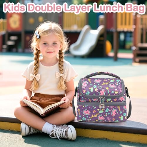Double Decker Cooler Insulated Lunch Bag Large Tote for Boys
