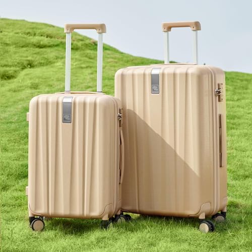 20 29 Inch Carry On Luggage Sets 2 Piece Hard Shell Suitcases with Spinner Wheels Extra Large Travel Luggage Rolling Suitcase for Travel Nestable Storage（Cuba Sand） (2 Count)