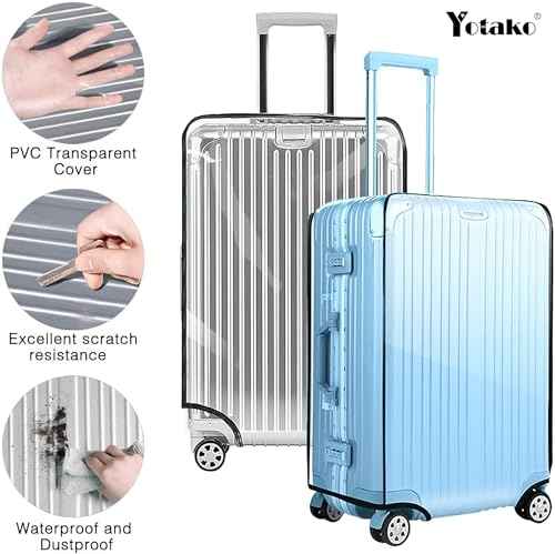 3 Pieces Clear PVC Suitcase Cover Protectors 20" 24" 28" Luggage Cover for Wheeled Suitcase (3 Count)
