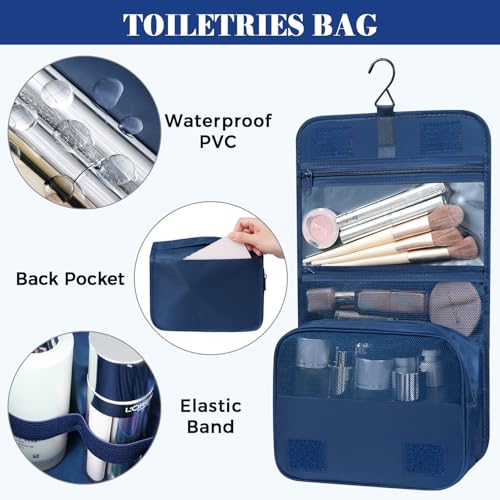 4 Set/6 Set/8 Set Compression Packing Cubes Travel Accessories Expandable Packing Organizers(HalfMesh,8-Navy)
