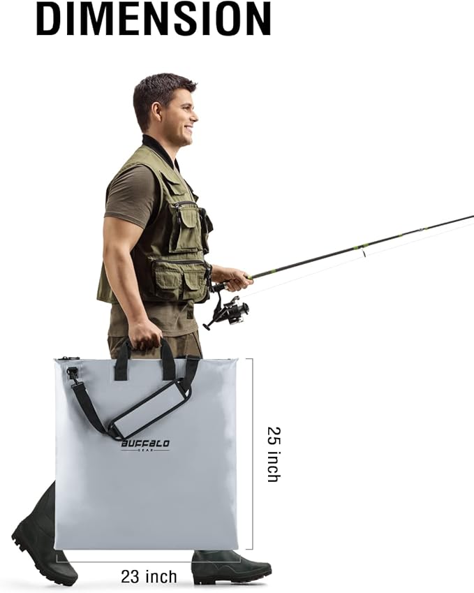 Buffalo Gear Fish Tournament Weigh in Bag for Bass Fishing, Heavy Duty Fish Bag for Caught Fish Waterproof,Leakproof,Puncture Resistant