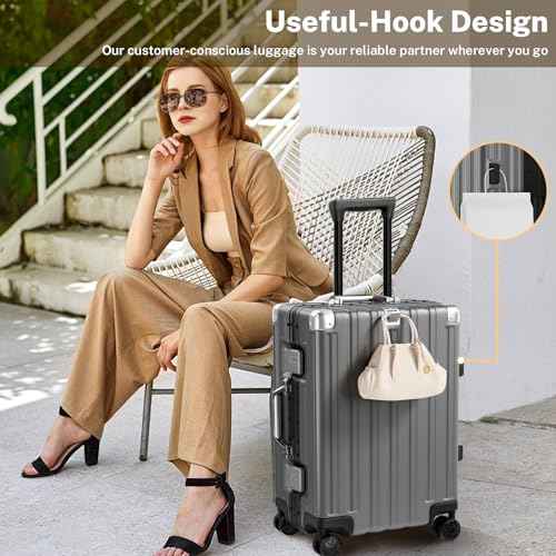 Zipperless Carry On Luggage with Wheels 20 inch Hardshell Suitcase