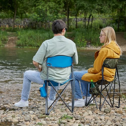 Extra Large Quick Folding Tripod Stool with Backrest Fishing Camping Chair with Carry Strap