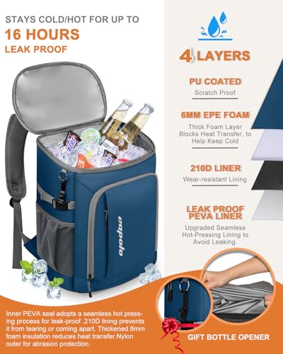 Cooler Backpack Insulated Leak Proof for Women Men Soft Cooler Bag (36 Count)