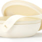 W&P Porter Ceramic Bowl Lunch Container w/ Protective Non-slip Exterior, Cream 1 Liter | Lid & Snap-tight Silicone Strap | Food Storage, Bento Box, Meal Prep | BPA-Free Ceramic