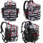 Military Tactical Backpack for Men and Women 45L Army 3 Days Assault Pack Bag Large Rucksack with Molle System Black and White with Red
