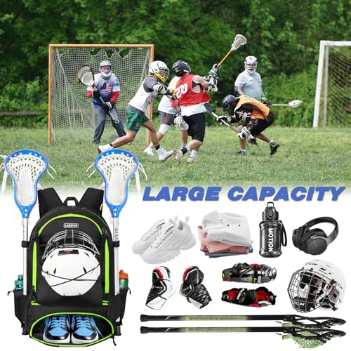 Lacrosse Bag Durable Equipment Backpack with 2 Stick Holders