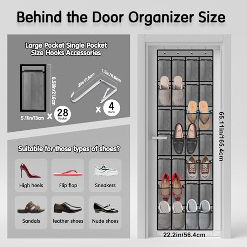 28 Compartment Over the Door Shoe Organizer (30 Count)