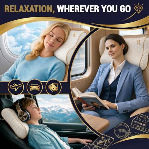 2 Pack Travel Memory Foam Pillow (2 Count)