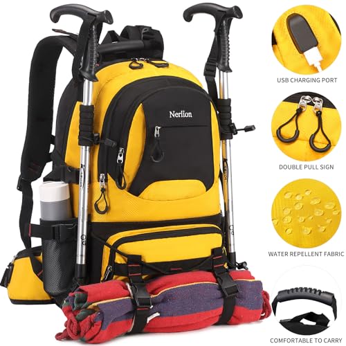 Nerlion 40L Hiking Backpack Travel Backpack for Men Women Camping Waterproof Outdoor Hiking Daypack Lightweight Backpack