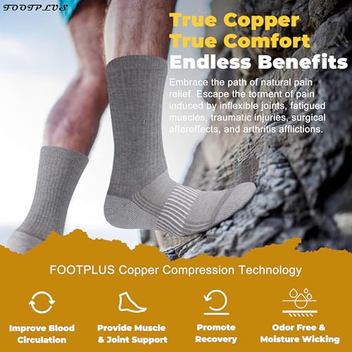 6 Pairs Unisex Crew Copper Infused Socks (6 Count)
