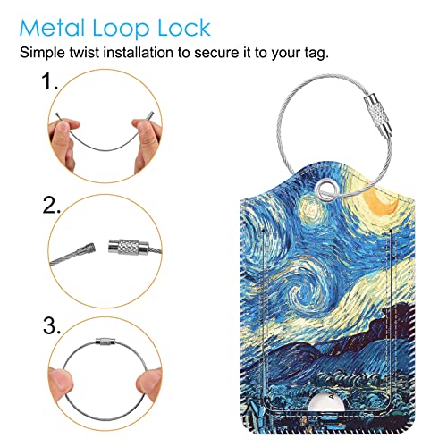 Luggage Tags Privacy Cover ID Label for Travel Bag Suitcase (2 Count)