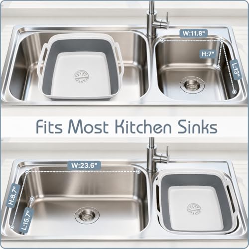Collapsible Dish Basin with Drain Plug