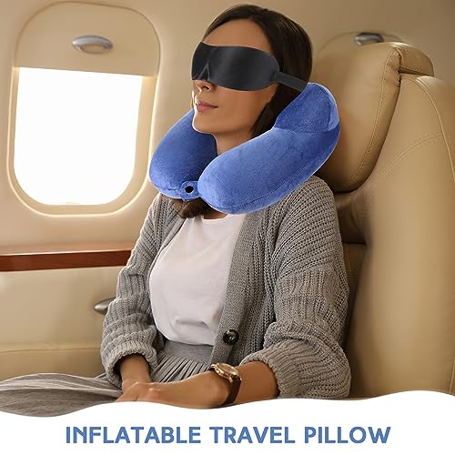 2 Pack Inflatable Travel Neck Pillow for Airplanes (2 Count)
