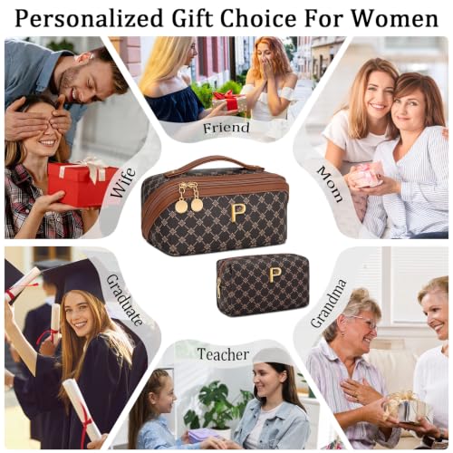Initial Makeup Bag Personalized Gift for Women Teen Girls